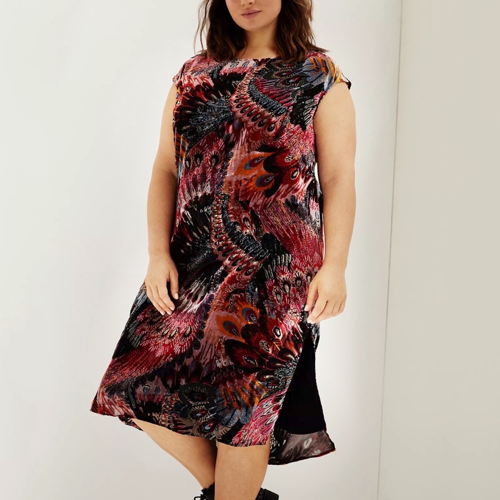 Anthropologie Agostina Velvet Burnout Dress